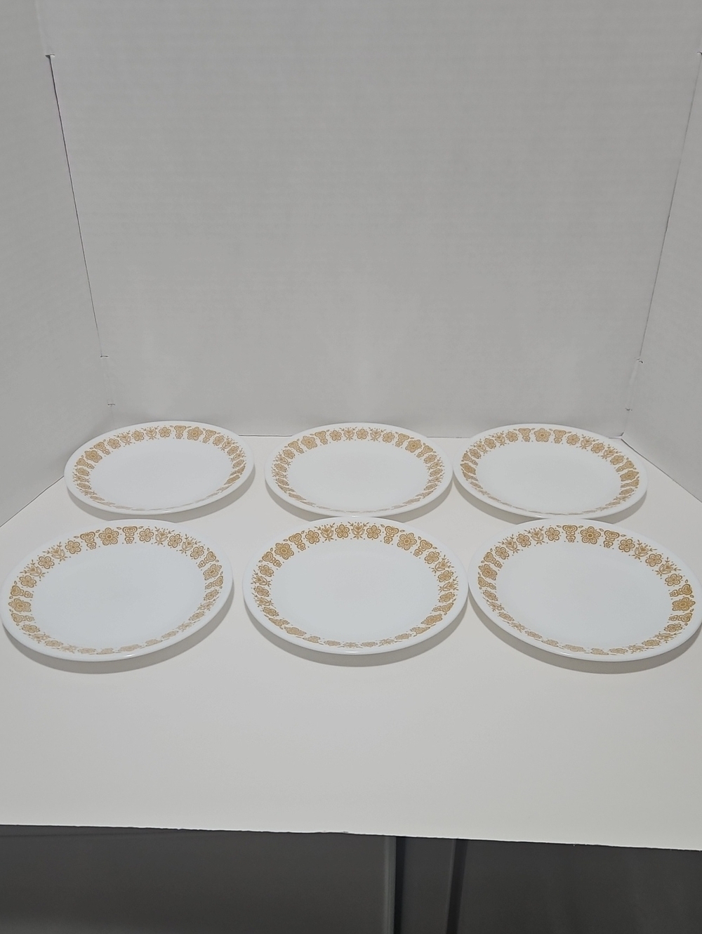 Vintage Corelle Butterfly Gold Dessert Plates 6.75" - Set of 6